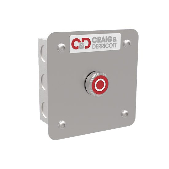 Stop Control Station in Flush Mounting Stainless Steel Enclosure